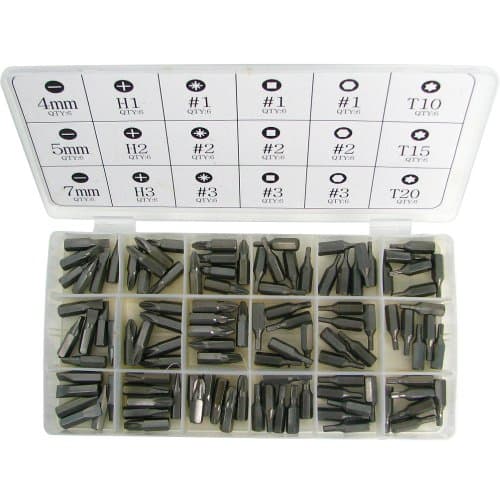 Trademark Tools 75-8108 Hawk 108 Screwdriver Bit Assortment, 18 Different Styles and Sizes