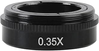 Microscope 0.3X 0.35X 0.5X 0.75X 1X 2.0X Auxiliary Barlow Objective Lens for 120X/180X/300X C-Mount Industrial Zoom Lens(0.35X 0.5X 0.75X)