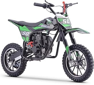 Hoverheart Gas Dirt Bike, 50cc 4-Stroke Gas Powered Kids Off Road Motorcycle (Model-DB4S004) with Off-Road Tire, Suspensions, Disc Brakes, Max Load 165Lbs, Up to 25Mph, NO OIL MIX REQUIRED