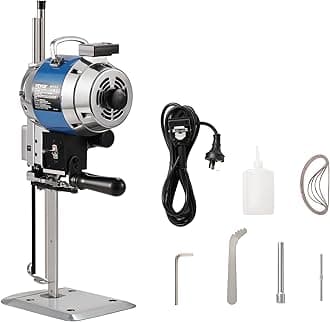 Fabric Cutter, 750W High-Speed Straight Knife Cloth Cutting Machine, 9.8" Alloy Steel Blade, Industrial Fabric Cutting Machine with Automatic Knife Sharpen, for Multilayer Fabric Leather Cloth