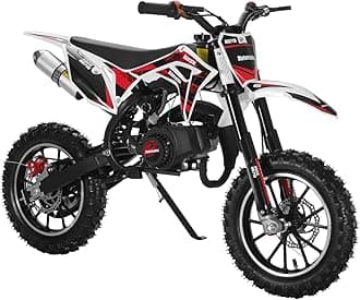 50cc Dirt Bike for Adults & Kids-Kids Dirt Bike 2-Stroke Gas Powered Off Road Motorcycle Mini Bikes with Speeds up to 40 MPH for Uphill and Off-Road Conditions Pull Start Black