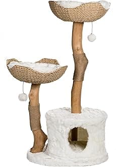 MAU Modern Cat Tree Tower for Large Cats, Real Branch Luxury Cat Condo, Wood Cat Tower, Cat Scratching Tree, Cat Condo, Cat Lover Gift, Luxury Cat, Cat Gifts by Mau Lifestyle