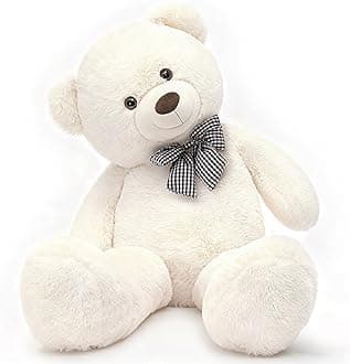 MorisMos White Teddy Bear Stuffed Animals Plush Toy Soft Bear Toys for Girlfriend Kids (White, 39 Inches)