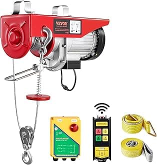 VEVOR 1320lbs Wireless Electric Hoist, 1150W 110V Electric Steel Wire Winch with Wireless Remote Control, 40ft Single Cable Lifting Height & Motor, for Garage Warehouse Factory