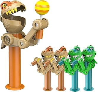 HDLNKAK 4Pcs Pop Ups Lollipop Case, Funny Lollipop Robot Holder, Creative Lollipop Robot Toys Creative Design Eat Lollipop, Dinosaur Shape Lollipop Holder, Fun Gifts for Kids Over 3 Years(No Lollipop)