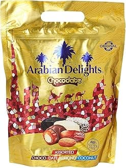 Arabian Delight Chocodate Assorted Choco Date With Milk, Dark, & White Chocolate Almond Mini Pack 90Gram(Imported)