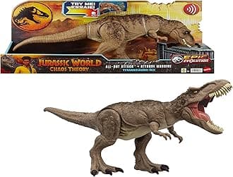 Jurassic World: Chaos Theory Netflix - All-Out Attack Tyrannosaurus Rex Dinosaur Action Figure Toy, with Rampage Attack, Chomp & Roar & Evolved Spikes, Digital Play, Ages 4 Years & Up, HXF54