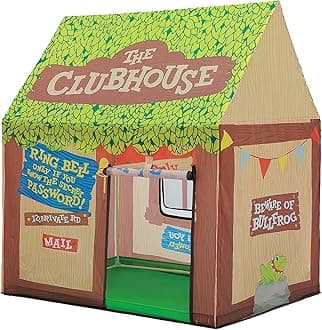SweHouse Kids Play Tent Indoor: Clubhouse Tent for Toddler with Roll-up Door & Windows Playhouse - Boy Girl Tent Outdoor Birthday Gifts Toys