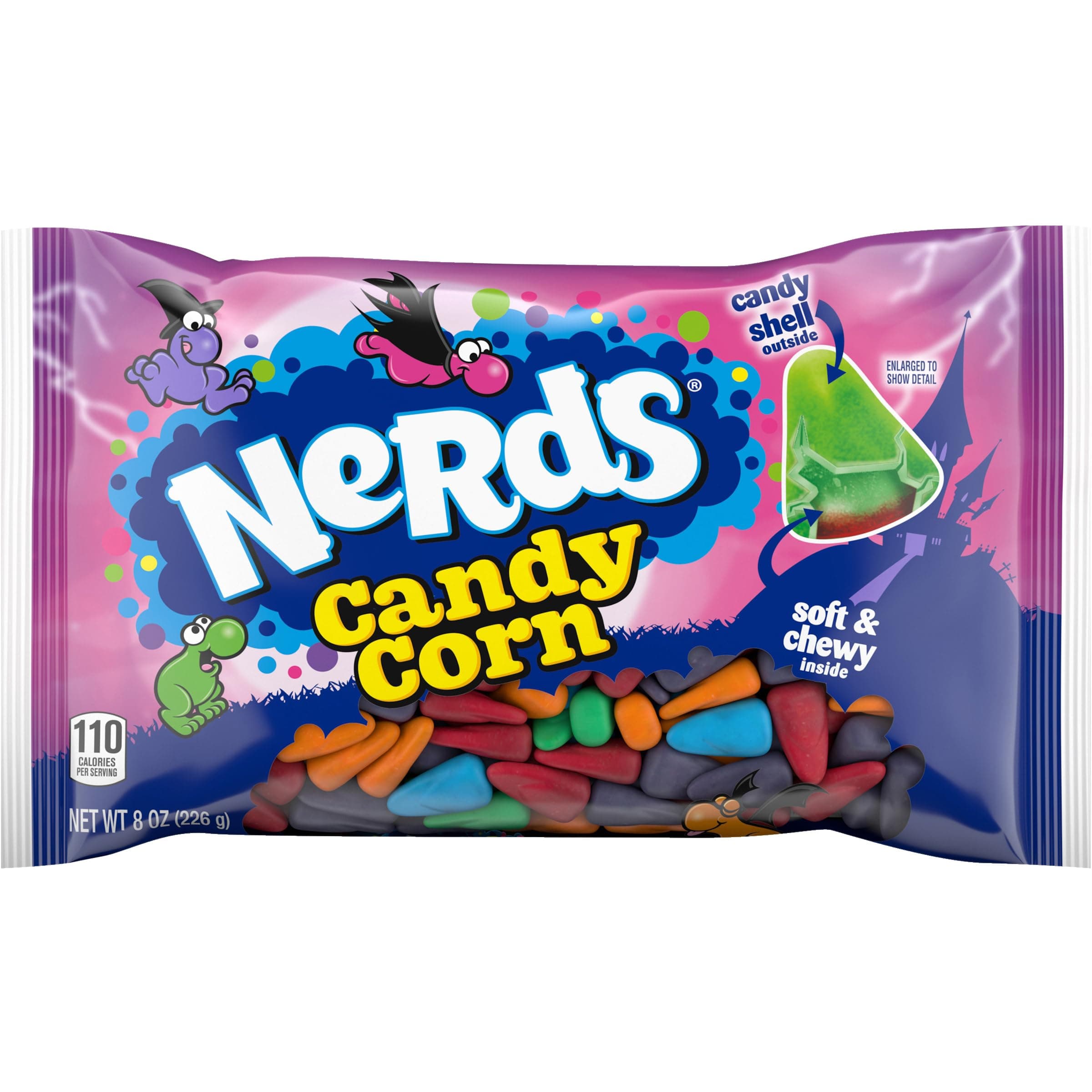 Nerds Halloween Candy Corn, Rainbow Shelled Candy Corn, 8 Oz Bag