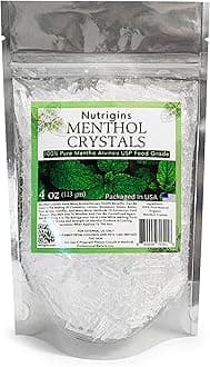 Menthol Crystals 100% Pure Organic Natural Spa Quality in 4OZ Resealable Bag