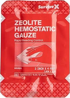 Survivex Hemostatic Gauze - Quick Blood Clotting Gauze for Wounds - Trauma Kit Hemostatic Dressing - 3 in x 4 FT - 1 PC