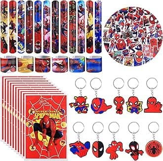 Pianocean Boys Party Bag Fillers for Kids, 82PCS with Slap Bands, Keychain, Stickers, Party Bags, Party Prizes, Party Favour Filler for Kids