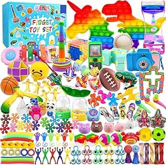 125 Pack Fidget Toys Assortment for Kids 4-8-12,Stress&Anxiety Relief Toys for Party Favors,Treasure Box Fillers,Classroom Prizes Rewards,Carnival,Pinata Stuffers
