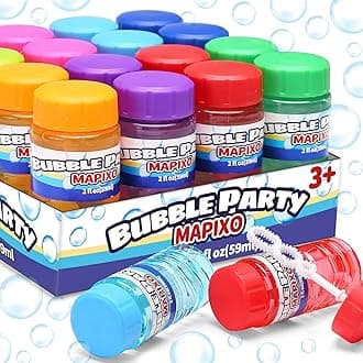 16 Pack Bubble for Kids Party Favors, Bubble Bottle with Wand Attached to The Cap, 8 Colors Bubbles Bulk Set with Gift Box, Blow Bubbles Solution Toy for Birthday, Summer, Goody Bag Stuffers Supplies