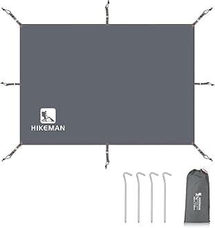 HIKEMAN Outdoor Waterproof Multi-Purpose Camping Tent Tarp Ground Covering Groundsheet Mat Tent & Awning Carpet Multiple Size For Camping Hiking Picnic(PU3000mm,180 * 210cm)