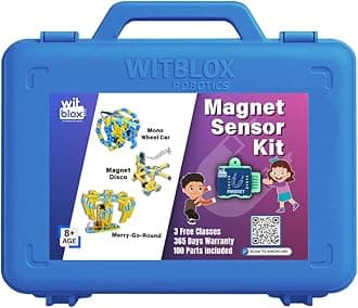 - WitBlox Magnet Sensor Kit- 6 in 1 Projects| Smart Electronics Sensors for DIY Robotics Kit, STEM Learning & IOT Projects| Robot Toys for Kids Boys Girls| Birthday Gift Ages 8 9 10 11 12