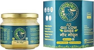Grass Fed A2 Ghee| Clarified Butter (8 Oz) - Unsalted Gir Cow Ghee Butter - Organic Ghee Oil - Pasture Raised, Lactose-Free 8 Oz