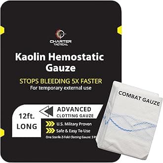 First Aid Advanced Quick Clotting Combat Gauze - Flexible Hemostatic Gauze - to Stop The Bleed kit Faster with Quick Clotting Gauze - Survival Kit Supplies - 3" x 12.5'