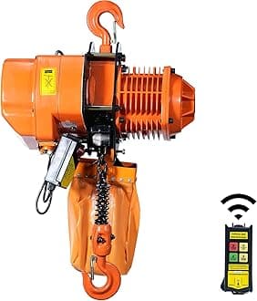 2 Ton Wireless Electric Chain Hoist, 4400 LBS Capacity with 20 FT Lifting Height, IP54 Protection, Three Phase Overhead Crane with G100 Chain