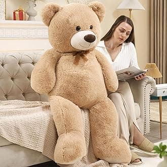 Toys Studio Ultra Soft Teddy Bear 51 inch Giant Stuffed Animal Large Stuffed Bear Plush Toy for Girls Women Gifts Christmas Kids Easter Valentine's Day